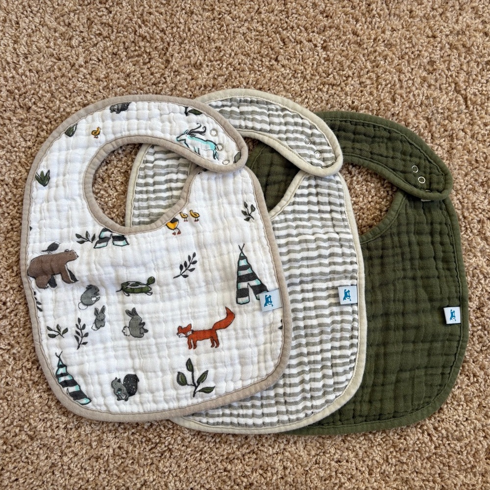 Little Unicorn Muslin Bibs (Set of 3)